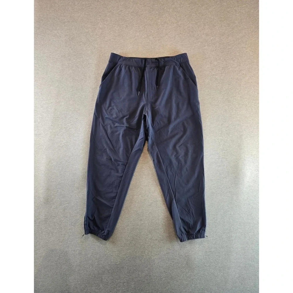 Public Rec Stadium Jogger Mens 34/30 Navy Blue Nylon Spandex Stretch Athletic